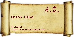 Anton Dina névjegykártya